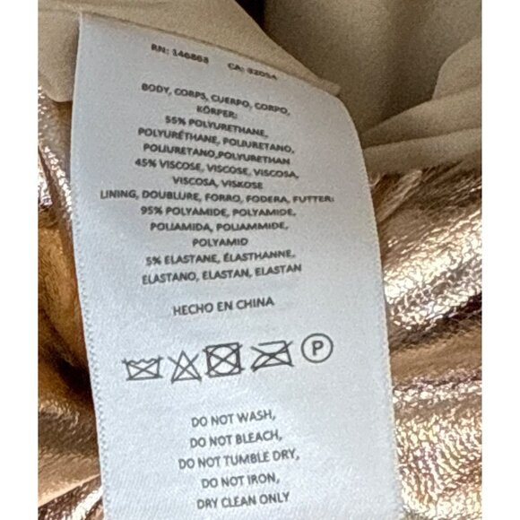 Mare Mare x Anthropologie Metallic Bronze Mini Dress With Flared Hem Sz XXS - Picture 8 of 9